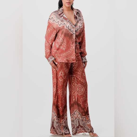 🌪️ Western Winds 🌪️ Oversized Shirt & Pant Set (S) - Picture 2 of 4